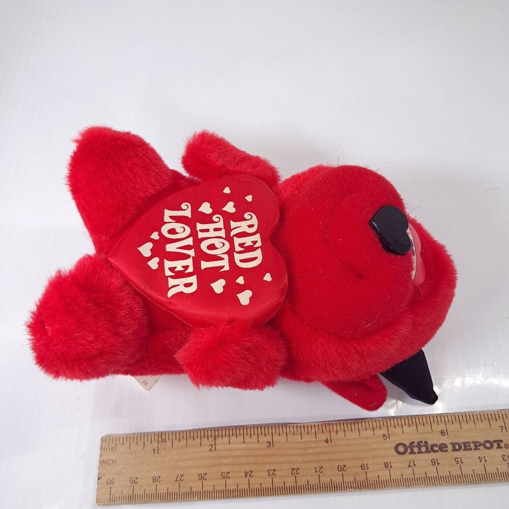 Vintage Dan Dee Red Hot Lover Plush Red Devil Valentine's Day Heart toy - Picture 2 of 5